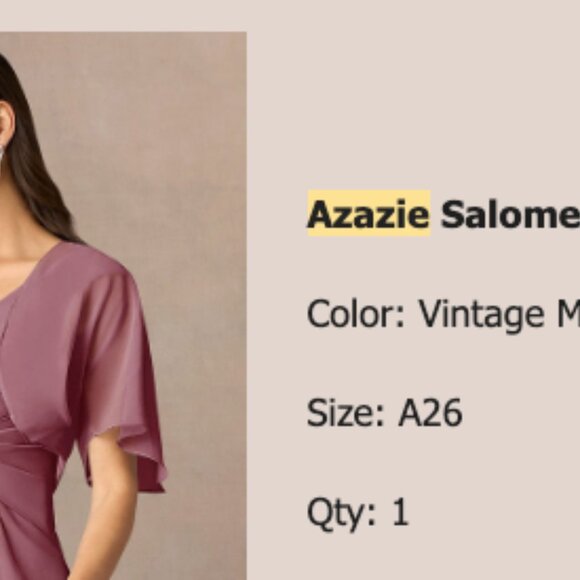Azazie Zapheira Dusty Rose Bridesmaid Dress + Matching Salome Wrap – Size A26 - Picture 4 of 6